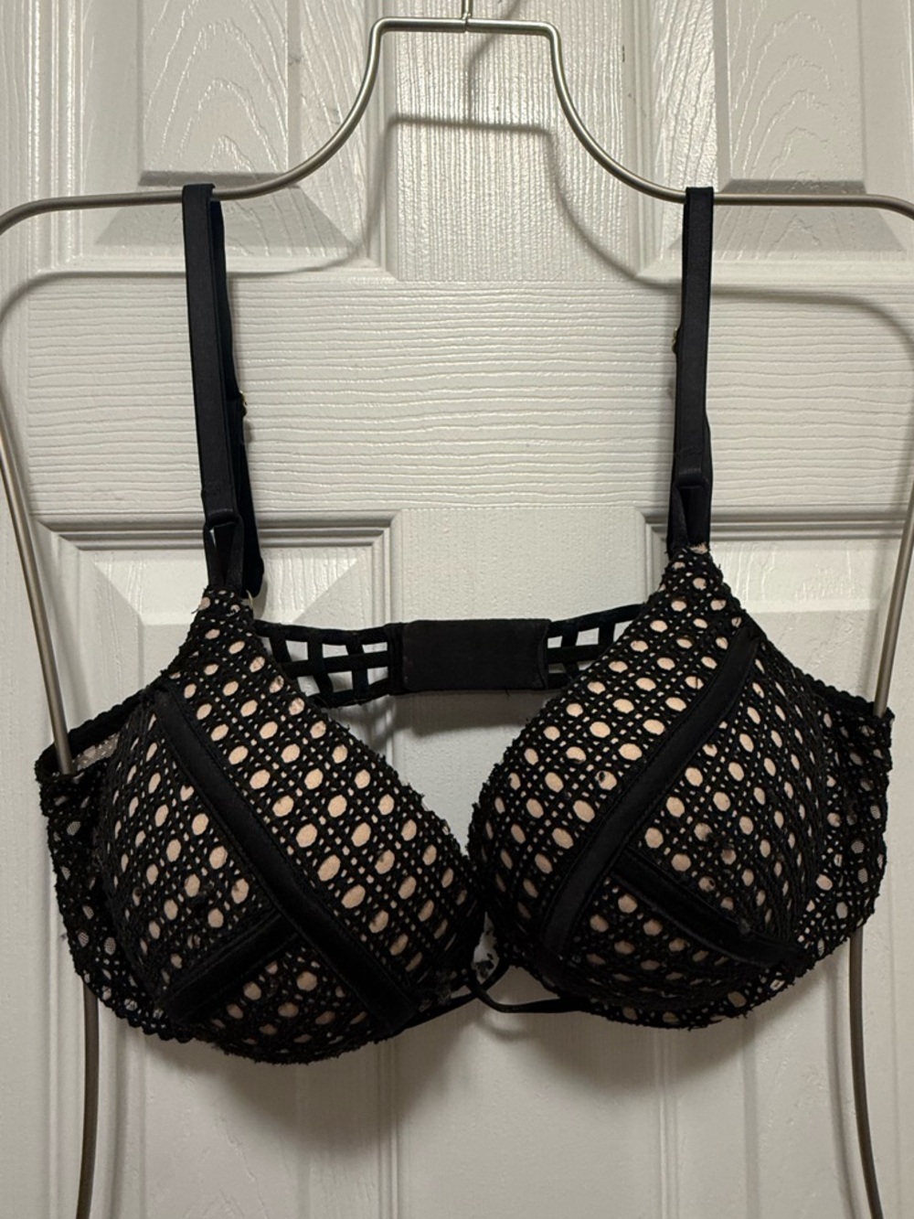 Victoria’s Secret Bombshell Push-Up Bra Birdcage Back black Nude 36b